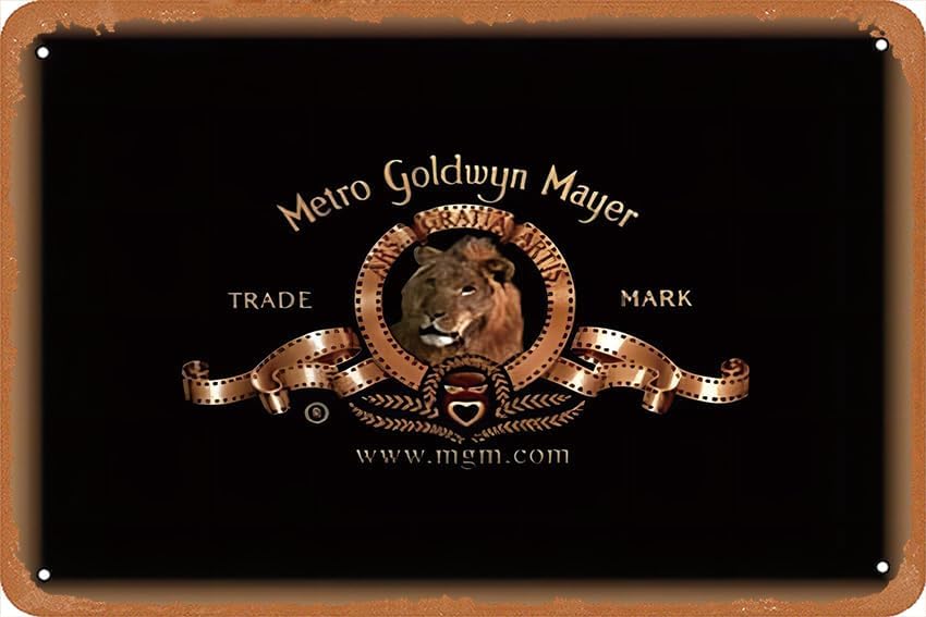Home Cinema Logo - MGM production Movie Vintage Metal Tin