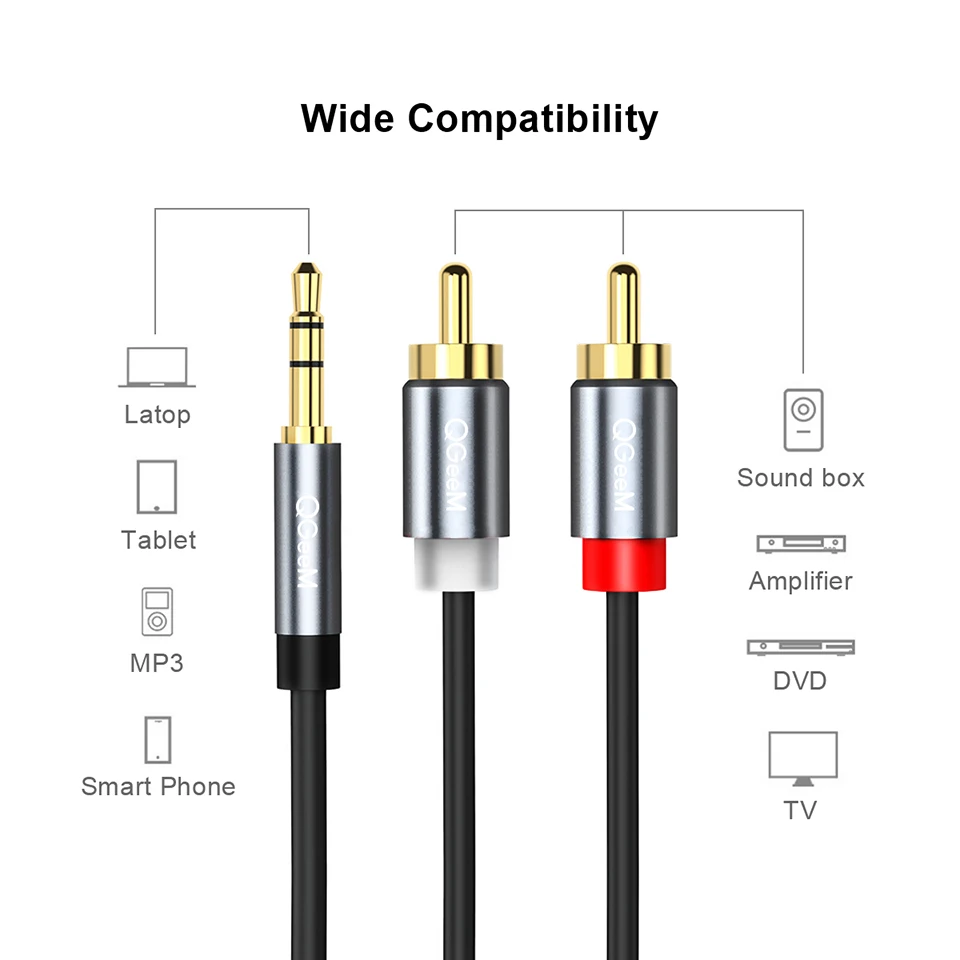 QGeeM RCA Cable 2RCA to 3.5 Au - Home Cinema Marantz review and price