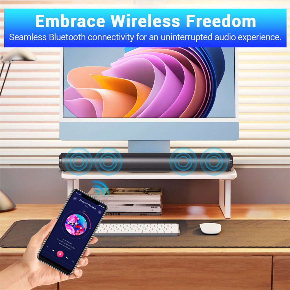 Sound Bar TV Sound System Blue - Home Cinema With Wireless Rear Speakers review and price