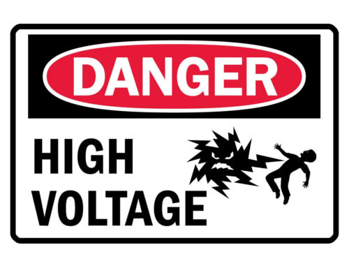 DANGER HIGH VOLTAGE Sign CUSTO - Home Cinema Logo review and price