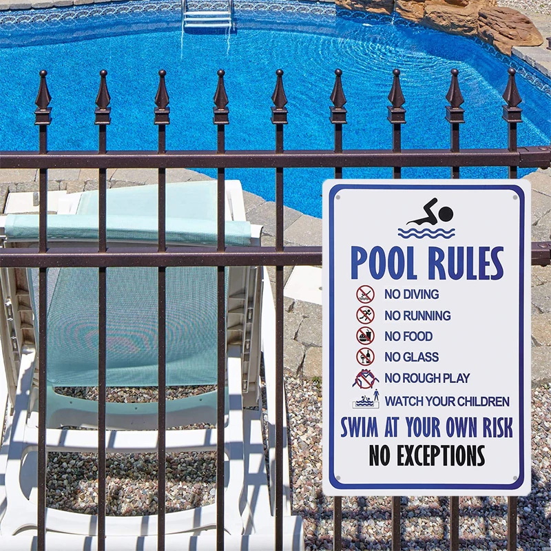 Tin Sign Pool Funny Rules Vint - Home Cinema Logo review and price