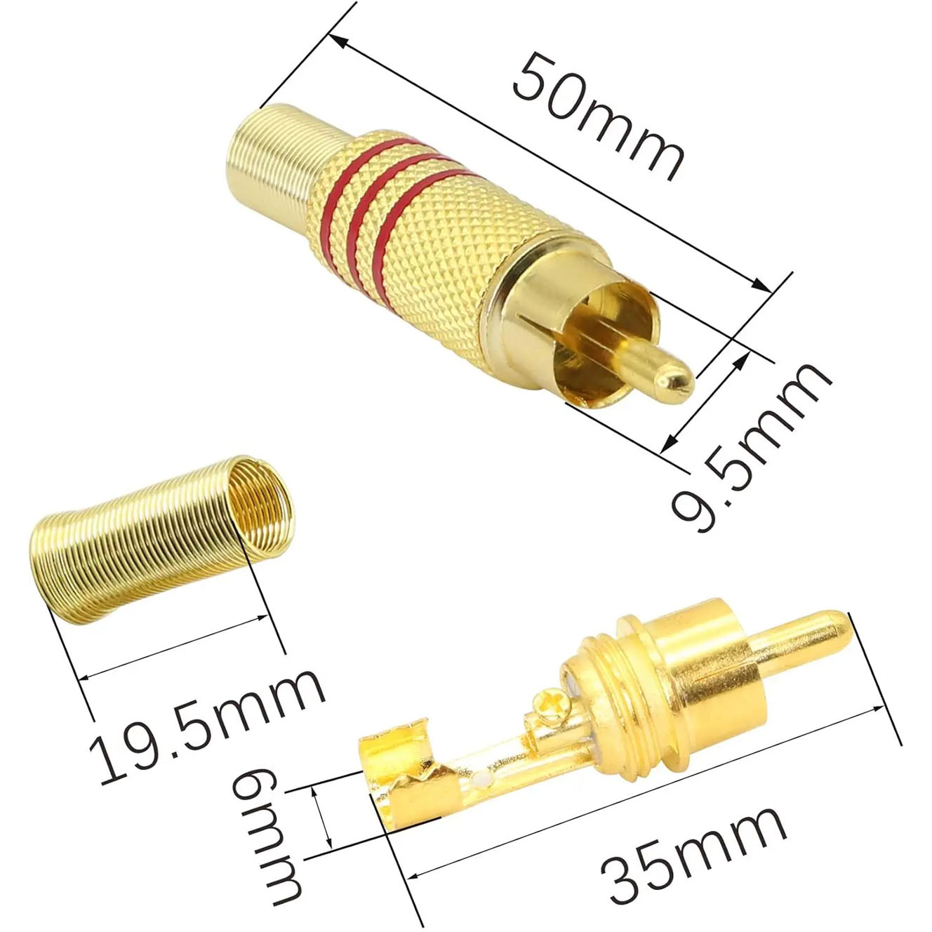 4PCS RCA Plug Gold Plated Sold - Home Cinema Marantz review and price